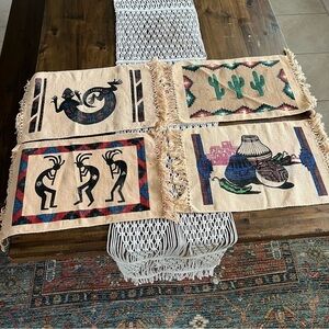 Southwestern 23"x12" Saddleblanket Placemats Set Of 4 Tribal Desert Theme